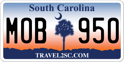 SC license plate MOB950