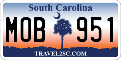 SC license plate MOB951