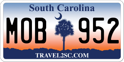 SC license plate MOB952
