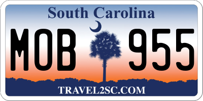 SC license plate MOB955