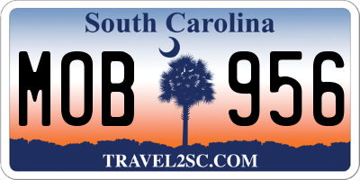SC license plate MOB956