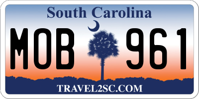 SC license plate MOB961