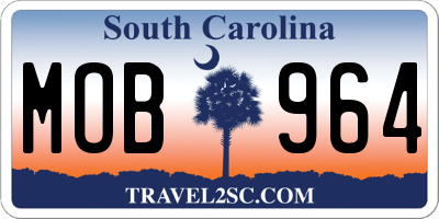 SC license plate MOB964