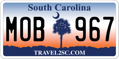 SC license plate MOB967