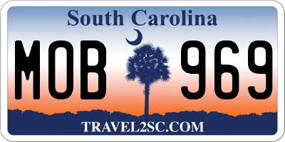 SC license plate MOB969