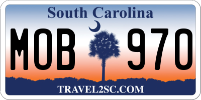 SC license plate MOB970