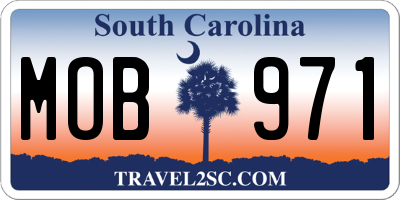 SC license plate MOB971