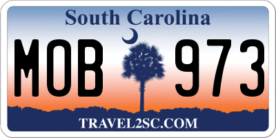 SC license plate MOB973