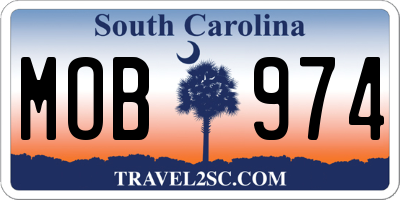 SC license plate MOB974