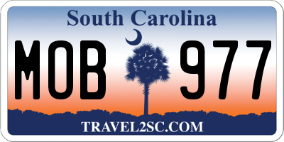SC license plate MOB977