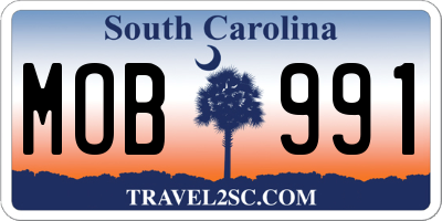 SC license plate MOB991