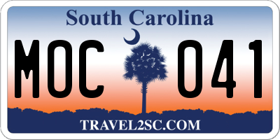 SC license plate MOC041