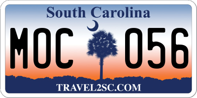 SC license plate MOC056