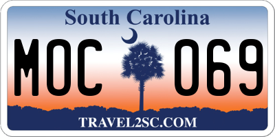 SC license plate MOC069
