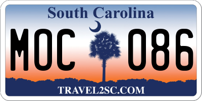 SC license plate MOC086