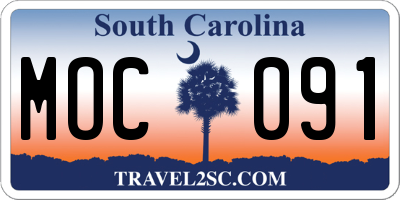 SC license plate MOC091