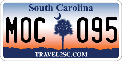 SC license plate MOC095