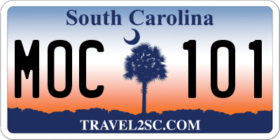 SC license plate MOC101