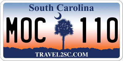 SC license plate MOC110