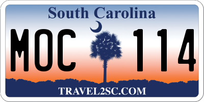 SC license plate MOC114