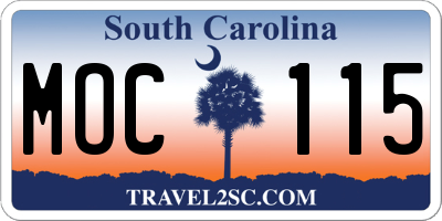 SC license plate MOC115