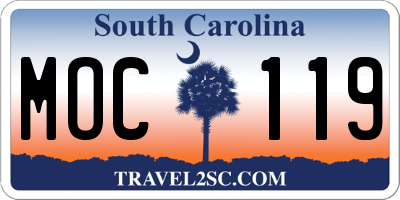 SC license plate MOC119
