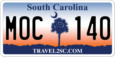SC license plate MOC140