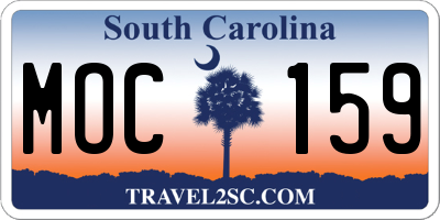 SC license plate MOC159