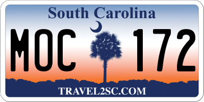 SC license plate MOC172