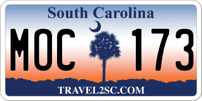 SC license plate MOC173
