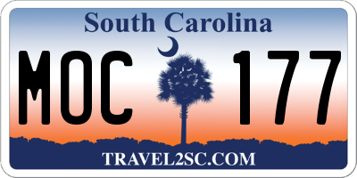 SC license plate MOC177