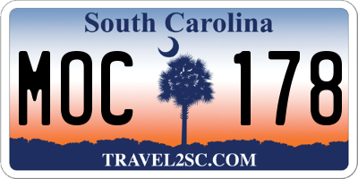 SC license plate MOC178