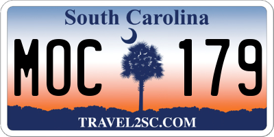 SC license plate MOC179