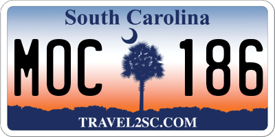 SC license plate MOC186