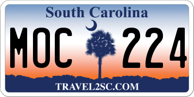 SC license plate MOC224