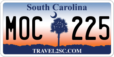 SC license plate MOC225