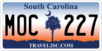 SC license plate MOC227