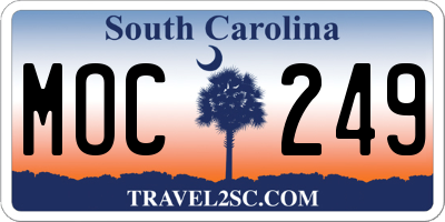 SC license plate MOC249