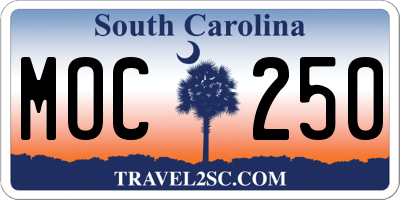 SC license plate MOC250