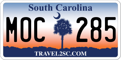 SC license plate MOC285