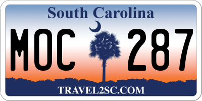 SC license plate MOC287