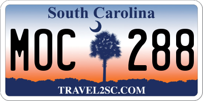 SC license plate MOC288