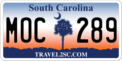 SC license plate MOC289