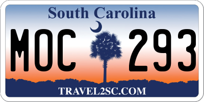 SC license plate MOC293