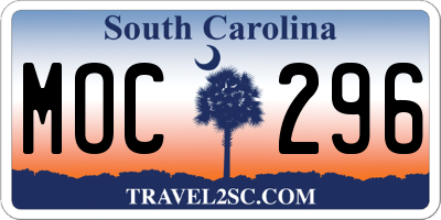 SC license plate MOC296