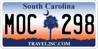 SC license plate MOC298