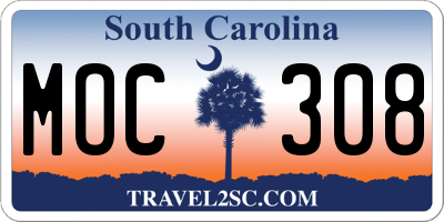 SC license plate MOC308