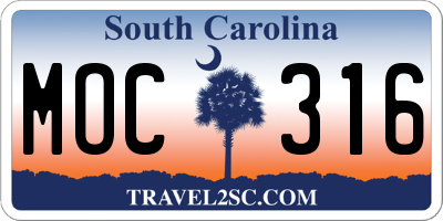 SC license plate MOC316
