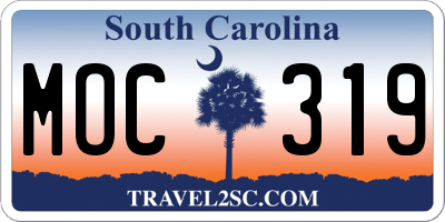 SC license plate MOC319