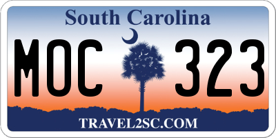 SC license plate MOC323